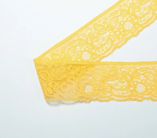 Кружево LAKIDAIN, ширина 34 мм, цвет желтый