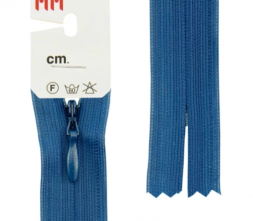 Молния Riri потайная неразъёмная, 3мм, 60см, цвет 2608, ярко-синий