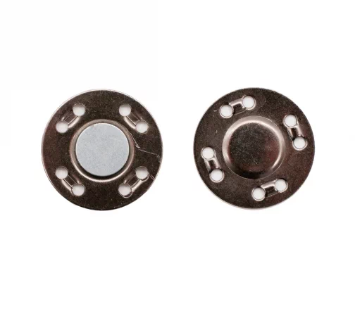 Кнопка пришивная, магнитная, металл, 20 мм, черный никель, ГДЖ13799-4