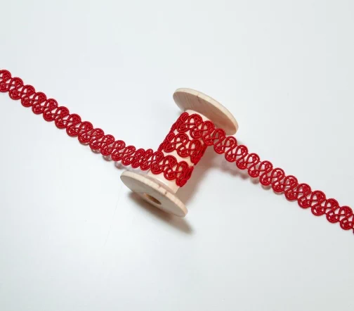 Тесьма PEGA тип шанель, цвет красный, 14 мм