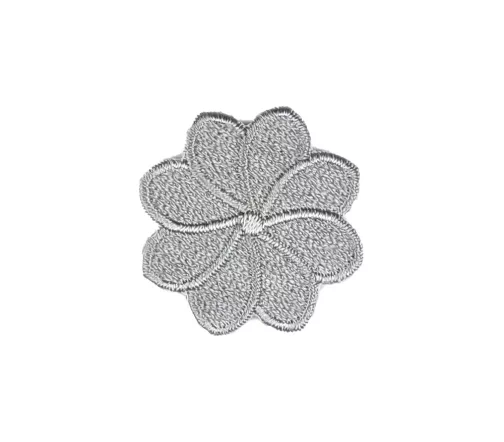 Термоаппликация "Цветок восьмилистник", 3 х 3 см, серый, арт. 569205.D