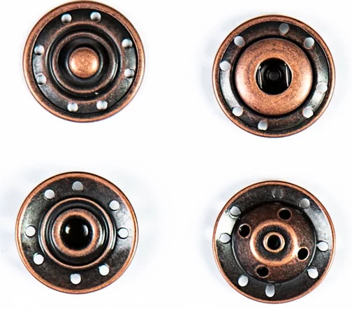 Кнопка пришивная, 19мм, металл, темная медь, 95132/33