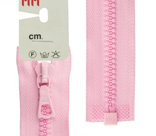 Молния Riri трактор разъёмная, 1 замок, 6мм, 40см, цвет 2441, розовый