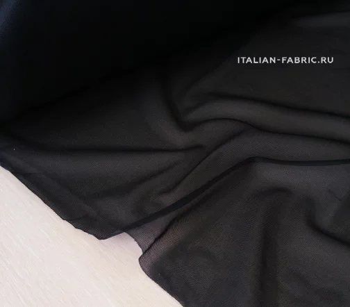 Подкладочная ткань трикотажная Taffeta, цвет черный, 45603