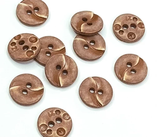 Пуговица DILL, 2 отв., пластик, цвет светло-коричневый, 13 мм