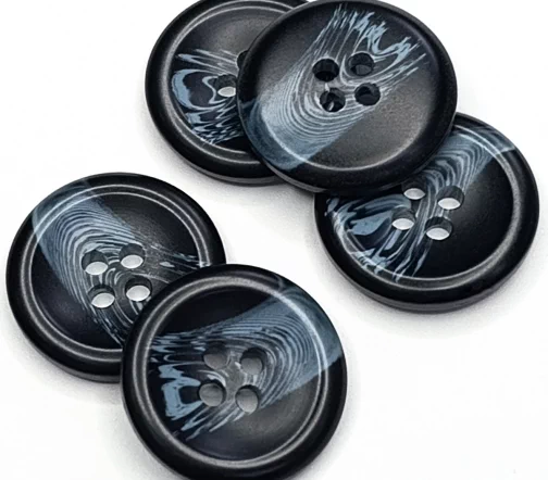 Пуговица DILL, 4 отв., пластик, цвет темно-синий, 20 мм