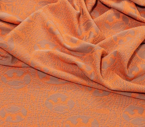 Трикотаж, цвет оранжевый/серо-бежевый, 02018-1