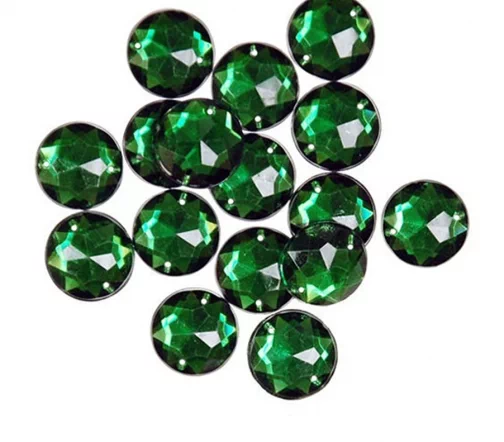 Набор  декоративных элементов Favorite Findings, "Круги цвета Лайм" 15 мм, 15 шт