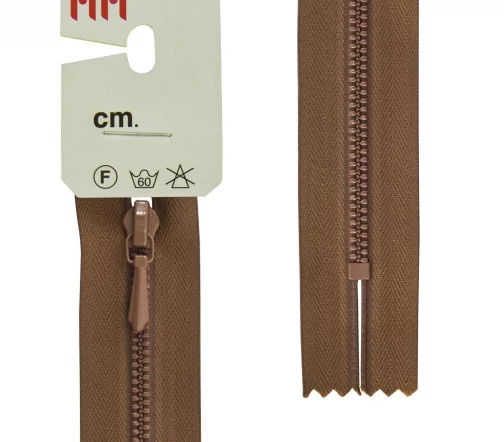 Молния Riri для юбок, металл крашеный, неразъёмная, 3мм 20см, цвет 2209, светло-коричневый
