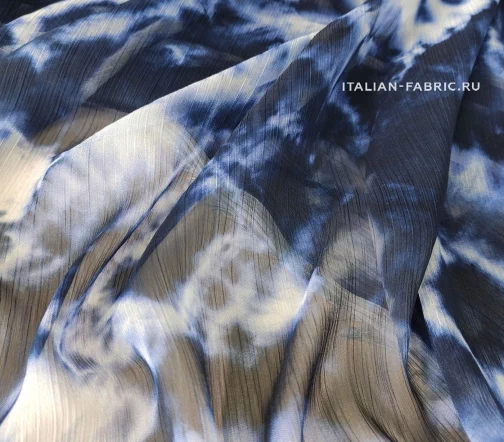 Шифон "Грозовое небо", цвет темно-синий, 1062036