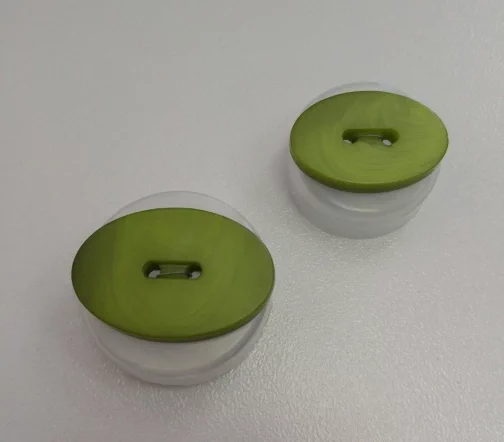 Пуговицы, Union Knopf, "Эллипс, с прорезью", матовые, 2 отв., пластик, цвет оливковый, 40 мм
