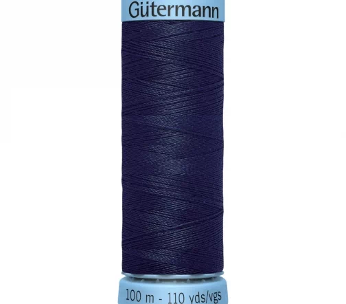 Нить Silk S303 для тонких швов, 100м, 100% шелк, цвет 711 т.т.синий, Gutermann 744590