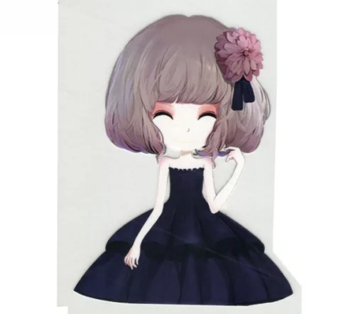 Термотрансфер "Девочка в черном платье", 13х20см, 7729046