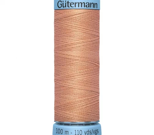 Нить Silk S303 для тонких швов, 100м, 100% шелк, цвет 938 бежево-желтый, Gutermann 744590