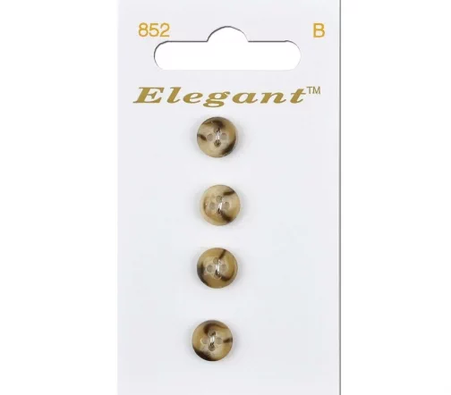 Пуговицы Elegant, арт. 852 С, 4 отв., 9 мм, пластик, 4 шт., бежевый