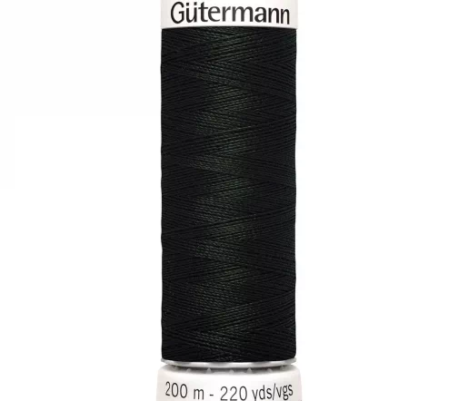Нить Sew All для всех материалов, 200м, 100% п/э, цвет 766 черно-зеленый, Gutermann 748277