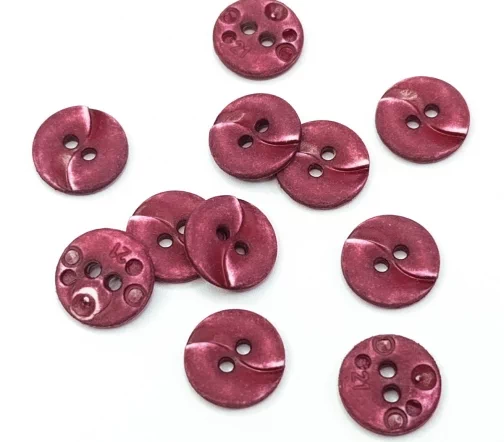 Пуговица DILL, 2 отв., пластик, цвет винный, 13 мм