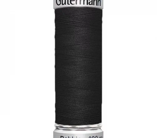 Нить Sulky Bobbin нижняя для машинной вышивки, 200м, цвет 1005 черный, Gutermann 709824