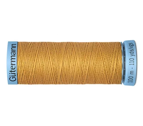 Нить Silk S303 для тонких швов, 100м, 100% шелк, цвет 968 золотой, Gutermann 744590