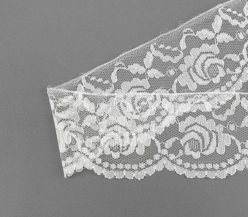 Кружево LAKIDAIN, ширина 75 мм, цвет белый