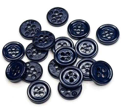 Пуговица DILL, 4 отв., пластик, цвет темно-синий, 11 мм