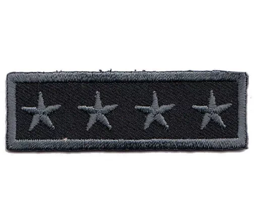 Термоаппликация Marbet "Полоса с каймой, звёзды серебро", 6 х 1,8 см, 569842.C