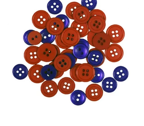Пуговицы, Favorite Findings "Красный и пурпурный" 12-15 мм, 130 шт