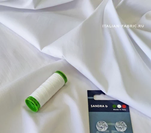 Сорочечный хлопок однотонный, цвет белый, SC11-2