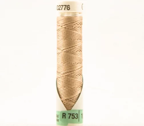 Нить Silk R 753 для фасонных швов, 10м, 100% шелк, цвет 186 крем-брюле, Gutermann 703184
