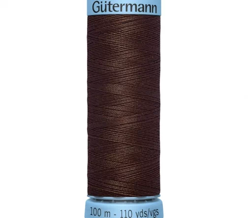 Нить Silk S303 для тонких швов, 100м, 100% шелк, цвет 694 кофейный, Gutermann 744590
