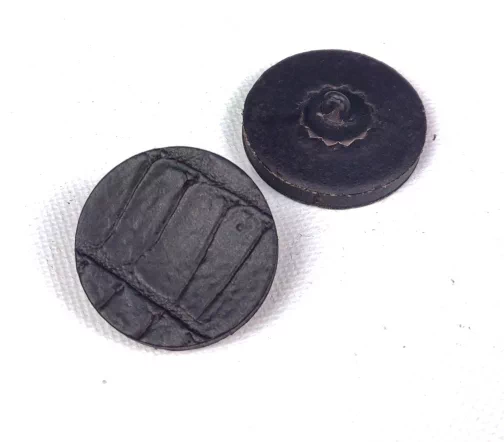 Пуговицы, Union Knopf, "Круглые, вогнутые", на ножке, натур. кожа, цвет коричневый, 28 мм