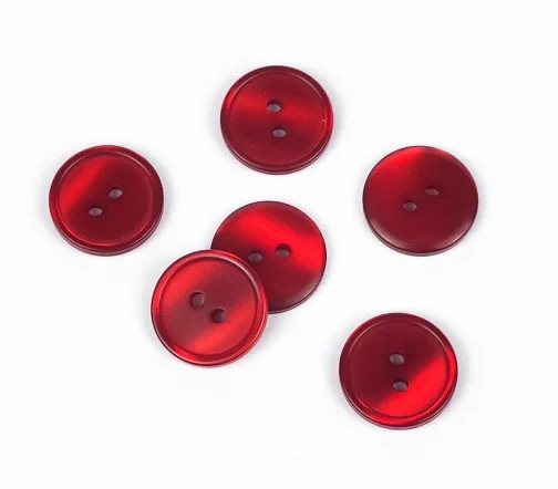 Пуговица, Union Knopf, 2 отв., пластик, цвет красный, 12 мм