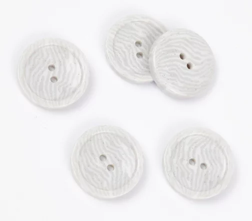 Пуговицы, Union Knopf, круглые, зебра, 2 отв., пластик, цвет серый/молочный, 18 мм