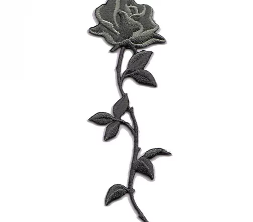 Термоаппликация Marbet "Роза со стеблем", 10,5 х 3,5 см, цвет серый, 569862.C