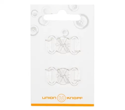 Застежки для бикини Union Knopf, пластик, прозрачный, 12 мм, 2 шт.