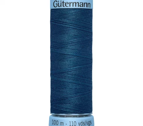 Нить Silk S303 для тонких швов, 100м, 100% шелк, цвет 904 т.морская волна, Gutermann 744590