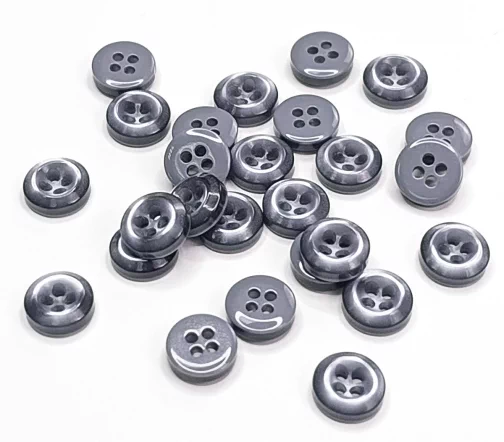 Пуговица рубашечная, 4 отв., 10 мм, пластик, цвет серый, DRN0049-10-316
