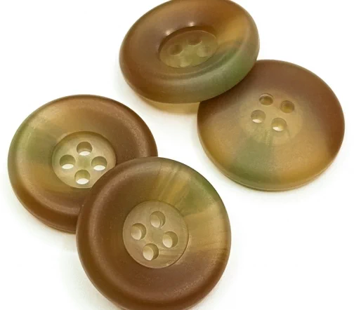 Пуговица DILL, 4 отв., пластик, цвет коричневый/бежевый/зеленый, 23 мм