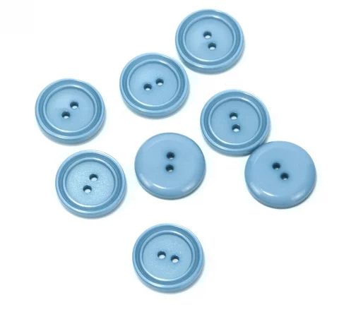 Пуговица Union Knopf, 2 отв., пластик, цвет синий, 15 мм