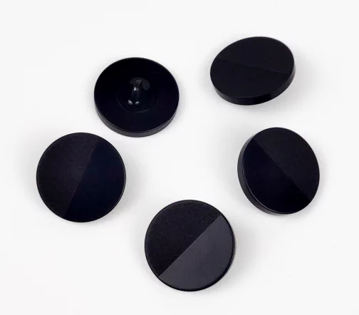 Пуговица, Union Knopf, на ножке, пластик, цвет черный, глянец/матовый, 18 мм