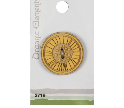 Пуговица Organic Elements, 2 отв., 32 мм, дерево, 1 шт.
