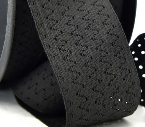 Резинка SAFISA поясная решетчетая, 45 мм, цвет 01 черный