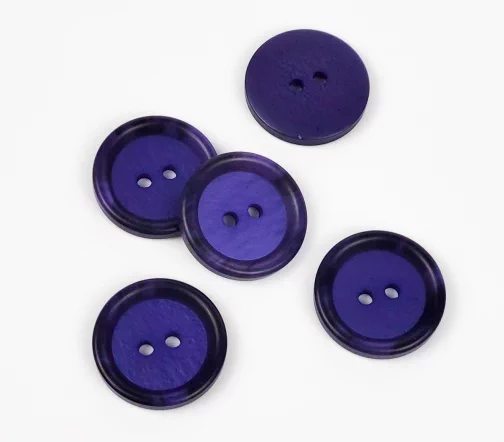Пуговицы, Union Knopf, 2 отв., пластик, цвет синий с черным, 20 мм