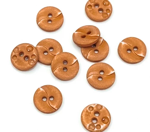 Пуговица DILL, 2 отв., пластик, цвет рыжий, 13 мм