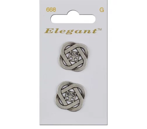 Пуговицы, Elegant, арт. 668 I, 4 отв., 22 мм, металл, 2 шт.