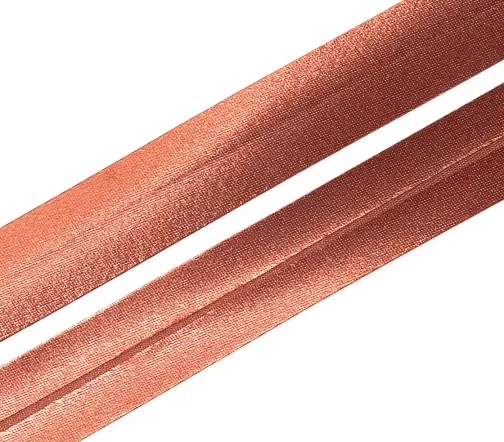Косая бейка SAFISA атласная, 20 мм, п/э, цвет 086, корица