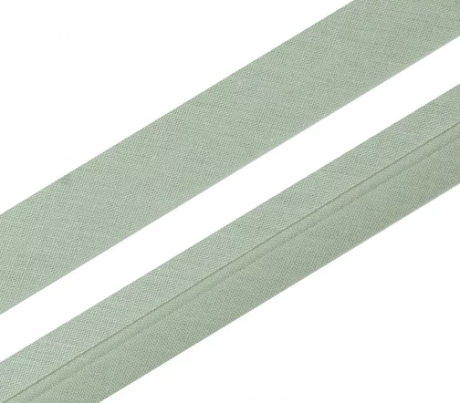 Косая бейка SAFISA, 20мм, хлопок, цвет 066, серо-зеленый светлый