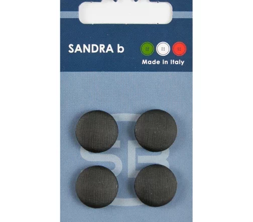 Пуговицы Sandra, на ножке, 15 мм, нейлон, 4 шт., черный, CARD158