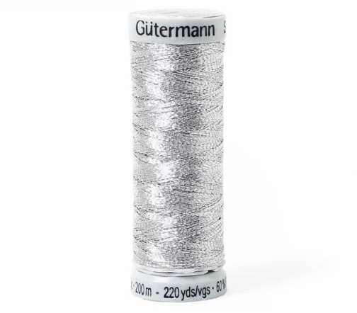 Нить Sulky отделочная металлик, 200м, цвет 7009 хром, Gutermann 709760