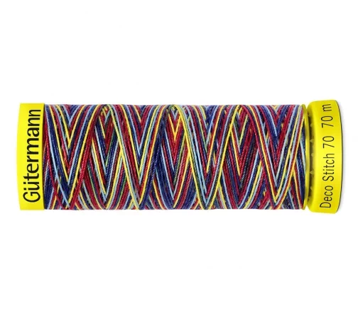 Нить Deco Stitch 70 для декоративных швов, 70м, мультиколор, цвет 9831, Gutermann 702161